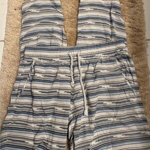 UGG White Shirt with Blue and Black Stripes